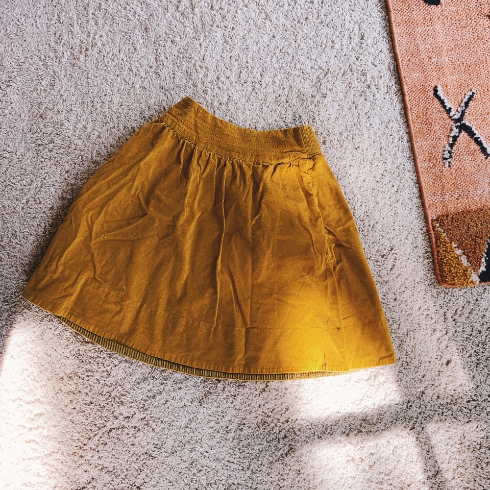 Anthropologie Ochre Corduroy Skirt
